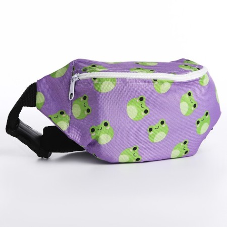 School backpack children for a girl "Frogs", waist bag, purple color-7