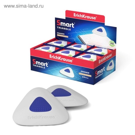 Eraser with Erichkrause "Smartway Triangle", triangular, medium stiffness, hypoallergenic, in a bag with a Euro suspension-1