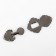 Decorative fastener, 6.3 × 2.8 cm, black color