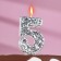 Candle in the cake "Square", number "5", silver, 6.5x4