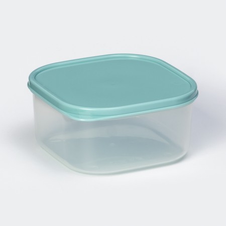 Container square shares, food, 700 ml, color is turquoise color