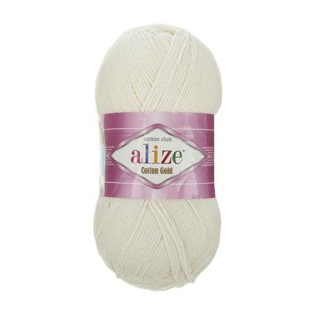 Yarn "Cotton Gold" 55% cotton, 45% acrylic, 330m/100g (62 cream)-1