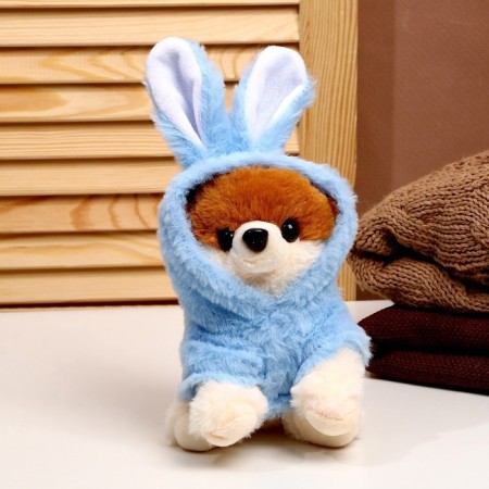 Soft toy "Dog", in a hare costume, 18 cm, blue color-3