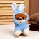 Soft toy "Dog", in a hare costume, 18 cm, blue color