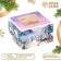 New Year. Box for 4 cupcake with the window "Winter village", 16 x 16 x 10 cm, packaging