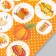 Decor for creativity cardboard "Chips and buttons. Orange" 24 pcs 13x16.5cm