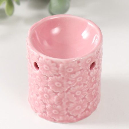 Aroma lamp ceramics "chamomile" pink 6.7x6.7x7.5 cm-2