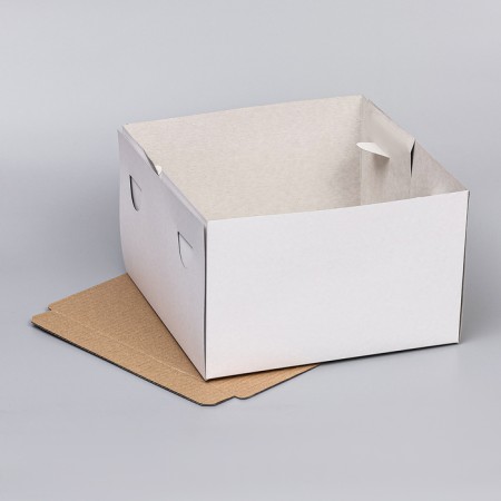 Box for the cake, with a window, white, 30 x 30 x 19 cm-3