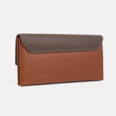 Women's wallet on magnets, red/brown color-1