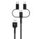 Cable 3 in 1 Pero DC-06 Universal, USB-Microusb/Lightning/Type-C, 2.4 A, 2 m, black