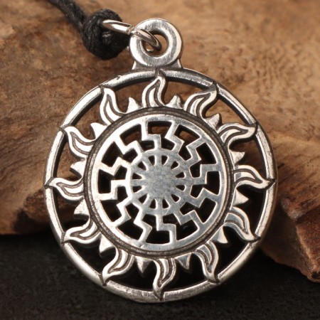 The amulet "Black Sun", metal pudter, art casting-1