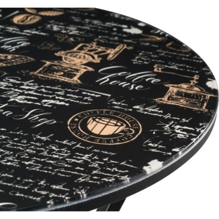 Gouring table Adanna Metal, Black/Coffee 48x48x62 cm-2
