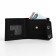 Male purse on magnets, department for bills, for cards, for coins, black color