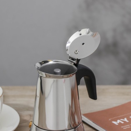 Coffee machine geyser Magistro Classic, 2 cups, 100 ml, stainless steel-2