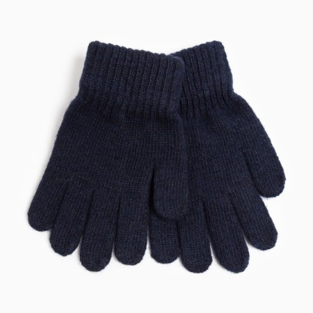 Children's gloves, dark blue color, size 17 (11-12 years)-1