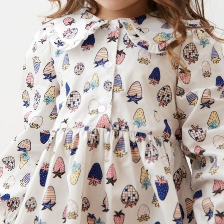 Children's dress with KAFTAN collar "Berries" R.28 (86-92 cm)-3
