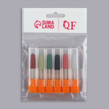 Silicone cutters for polishing, in a package, 6 pcs, d = 10 mm, multi -colored-5