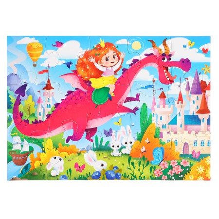 Maxi Puzzles 2 in 1 “Unicorns and Princess 1”, 15 and 24 elements-1