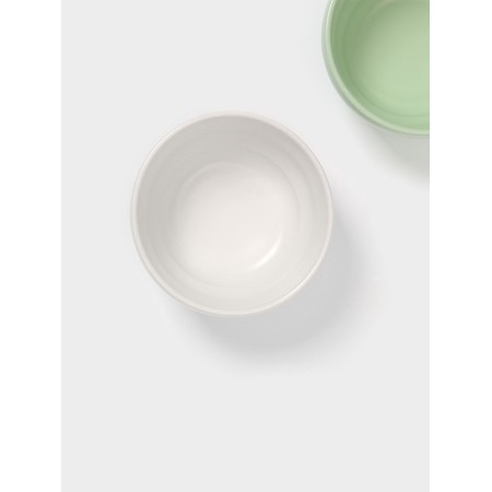 Saladniki of the “Zephyr” shade, 700 ml, D = 15.5 cm, set 2 pcs, ceramics, white, green-3