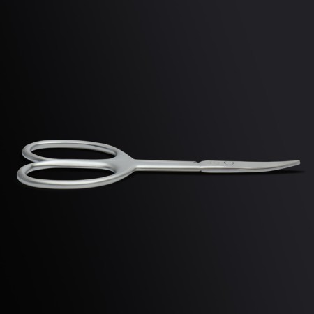 Manicure scissors "Premium satin", narrow, bent, matte, 9.6 cm, silver color-7