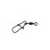 Twal with a fastener Namazu Pro Rolling Ribbed Swivel, Carbon, R.12, Test-8 kg