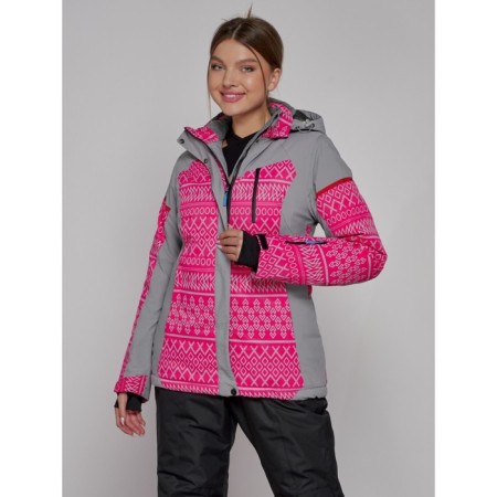 Ski jacket female winter, size 42, pink color-1