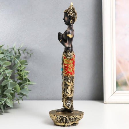 Polystone souvenir "Buddha in elegant Lunga" MIX 6.5x6.5x25 cm-4