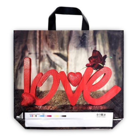 Package "On Love", polyethylene with a loop pen, 37 x 34 cm, 70 μm-1
