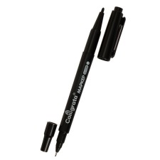 Permanent double -sided marker, calligrata, 0.7 mm/2.0 mm, black