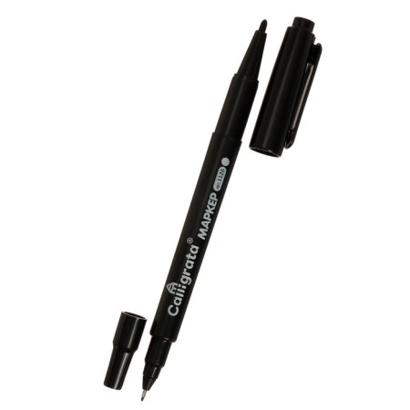 Permanent double -sided marker, calligrata, 0.7 mm/2.0 mm, black