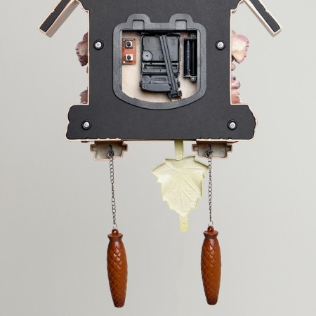 Watch walls, series: pendulum, "grape vine", smooth move, 63 x 10 x 36 cm, brown-2