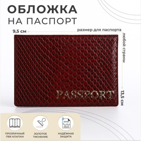 Cover for passport, red color