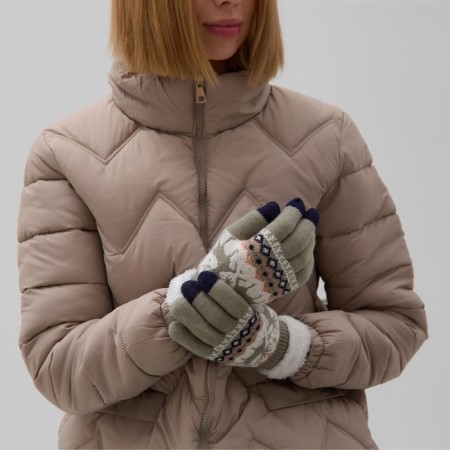 Female gloves at the lawsuit Minaku 22 cm gray-2