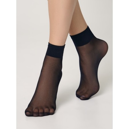 Women's socks Transparent Contte Elegant Solo 20, size 23-25, Nero color, 2 pairs