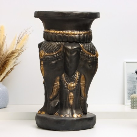 Figure - stand "Three elephants" 28x28x50cm, black gold-1