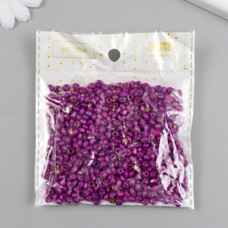 Beads for creativity wood "purple" d = 0.4 cm set 20 g-2