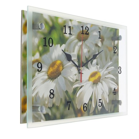 Carty clock is wall-mounted, interior "chamomiles", silent, 30 x 20 cm-1
