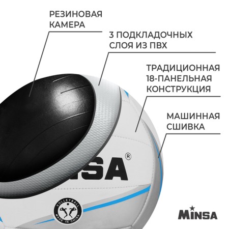 Volleyball Minsa, TPU, machine stitching, 18 panels, p. 5-2