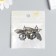Decor for creativity metal, rhinestones "fly" dark silver 3.5x4.7 cm