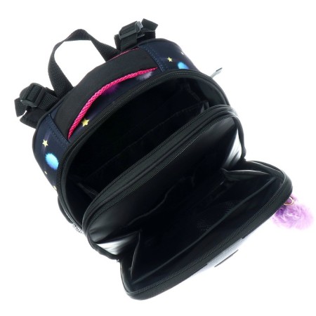 School backpack 38 x 30 x 16 cm, ergonomic back, stavia "kitten in cannons", black-7