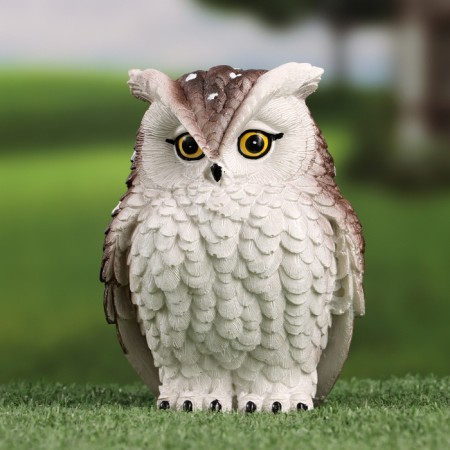 Garden figure "owl" bright, 9x9x14cm-1