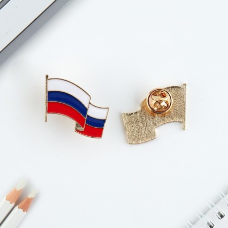 Значок «Флаг РФ», 3 х 2.2 см-2