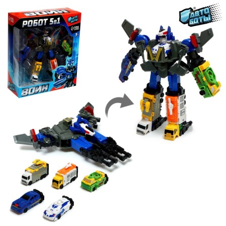 Warrior robot, transforms, assembled from 5 cars