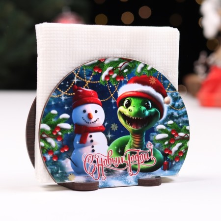 Salvetnik No. 2 "Snake and Snowman", 13x10x5 cm-1