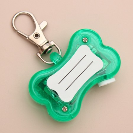 Bone-handler bean with a sticker for a note of 3 glow modes, green-3