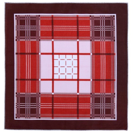 Men's handkerchiefs "Ethel" size 30x30 cm, (set 12 pcs,) brown color, MIX drawing-12