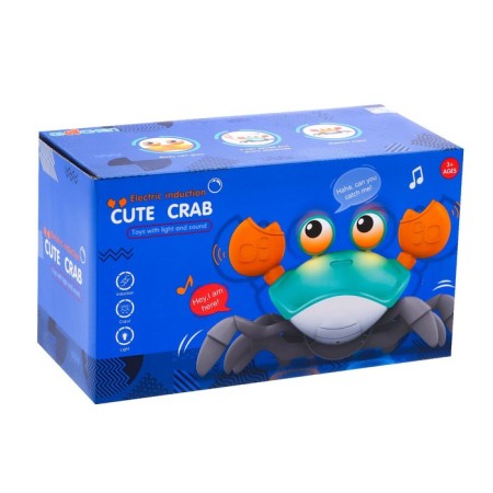 Musical catalka "crab", light, sound, turquoise color-2