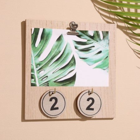 Souvenir eternal calendar, wood, 17x17x17 cm-1