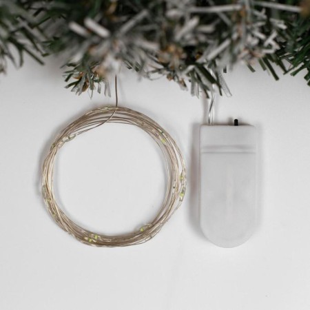 Garland "thread" 2 m dew, ip20, silver thread, 20 LED, green glow, CR2032x2-1