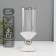 Ceramics candlestick, glass for 1 candle "parallels" d = 7.5 cm white with silver 9.5x9.5x24 cm